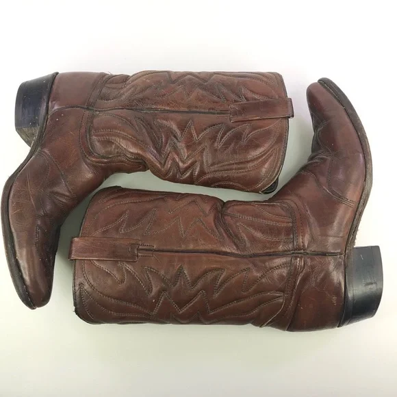 Vintage Durango Brown Leather Cowboy Western Boots Size 9.5 - Picture 2 of 10